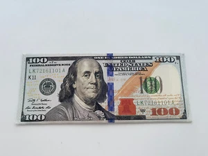 100 Dollar Bill Benjamin Franklin Wallet bi fold Realistic funny Fun Wallet Toy - Picture 1 of 5