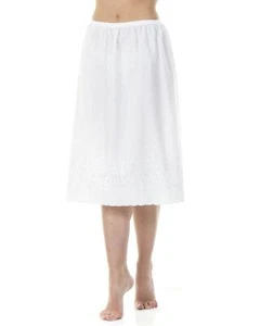 La Marquise Waist Slip Ladies Poly Cotton Half Slip Underskirt Embroidered Hem - Picture 1 of 2
