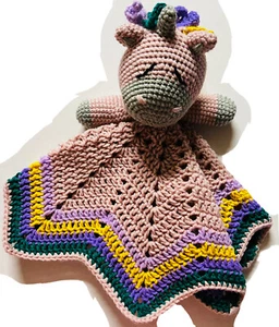 Unicorn ruffle star LOVEY HandMADE crocheT baby blanket-UNISEX -NEW-SHOWER GIFT - Picture 1 of 10