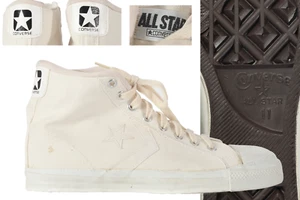 NOS 1970s CONVERSE ALL-STARS II HI TOP WHITE SNEAKER SHOE CHUCK TAYLOR VTG US 11 - Picture 1 of 13