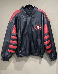 49ers Chaqueta de día para hombre mediana NFL vintage roja negra M - Imagen 1 de 12