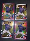 (4) 2021 Topps Chrome Rookie Tanner Houck Red Sox: Base & Pink Refractor