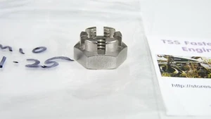 Kawasaki Torque Arm Castle Nut - 10 mm/M10 x 1.25 Fine Pitch - S/Steel - UK Made - Picture 1 of 6