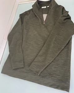 Rowm Herren Pullover Herren Große L 1/4 Zip Grün Leichter Sitzer Sweatshirt - Bild 1 von 8