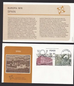 SPAIN 1978 FIRST DAY COVER EUROPA + CARD PALACES - Picture 1 of 1