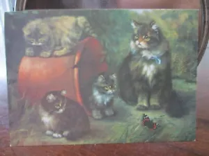 MOMA AND KITTENS BUTTERFLY, A SUMMER'S AFTERNOON BY ADRIENNE LESTER POST CARD - Picture 1 of 5