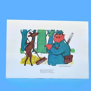 Karl Schrader | Fegender Hirsch | Grafik Militärverlag der DDR um 1980 - Bild 1 von 1