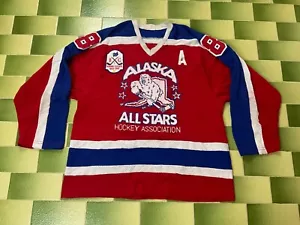 Vintage Alaska All-Stars #8 Vidrine Hockey Jersey Fits Large USA - Picture 1 of 11