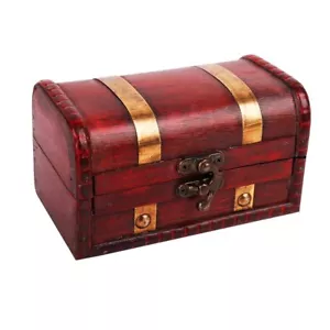 Pirate Treasure Boxes Small Wood Treasure Chest Keepsake Box For Kids GiftHom... - Picture 1 of 8
