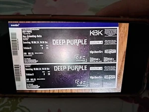 KONZERTKARTEN FÜR DEEP PURPLE AM 19.10.24 IN BERLIN - Bild 1 von 1