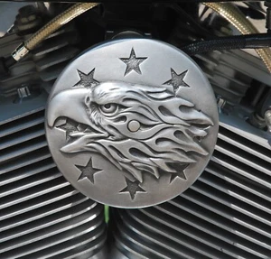Harley Horn Cover Liberty Eagle in Aged Aluminum finish with Horn incl. LEHC-A. - Picture 1 of 4