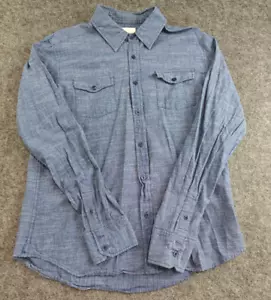 Sovereign Code Mens Shirt Large Casual Blue Pocket Long Sleeve Designer - Picture 1 of 8