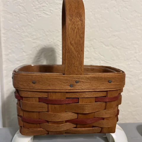 Vintage 1970 Mini Longaberger Basket With Insert Cover