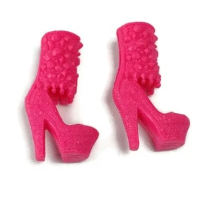 Barbie Doll Fashionista Knit Look Winter Pink Leg Warmer High Heel Shoe MH16 - Picture 1 of 1