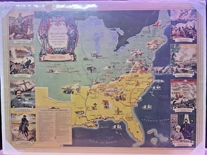 Mapa Pictórico Estilo Grande Estados Unidos Guerra Civil Mapa Pictórico - Imagen 1 de 12