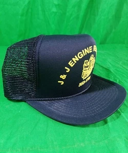 J & J Engine Rebuilders Hat Snapback Black Trucker Mesh Auto Mechanic Cap - Picture 1 of 5