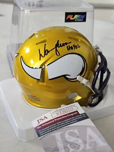 Warren Moon Autographed/Signed Mini Helmet JSA COA Minnesota Vikings Flash C - Picture 1 of 8