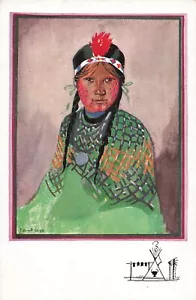 LP60 Siouiapa Cree Indian Girl Waterhen River Artist Paul Coze Postcard - Picture 1 of 2