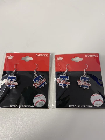 Philadelphia Phillies Dangle Women's Earrings Silver Post Sold In Set Of 2 Cover