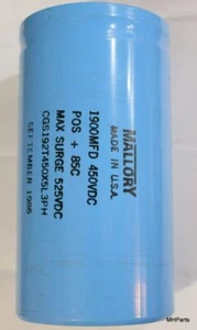 1 PCS Mallory CGS192T450X5L3PH 1900uF 450VDC Electrolytic Capacitor Used We S... - Picture 1 of 1