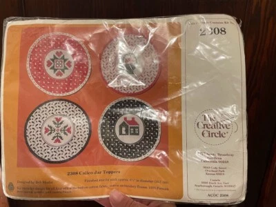The Creative Circle Calico Jar Set Cross Stitch Kit Vintage 1984 New Old Stock - Image 1 of 2