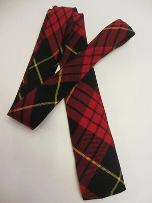 DE COLECCIÓN CLÁSICO CLAN WALLACE TARTÁN ESCOCÉS ESCOCÉS CUADROS LANA CORBATA FLACA EXTREMO CUADRADO HECHO A MANO Foto 1 de 4