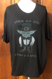 Star Wars T-Shirt 2XL Yoda Luck of the Jedi I have St. Patrick’s Day - Picture 1 of 8