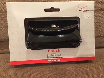 New Liz Claiborne Black Horizontal Universal Pouch. 7.9 X 5.7 X 0.8 Inches.