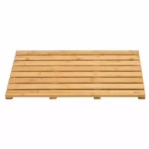 NEU BAMBUSBRETT HOLZ NATURHOLZ BADEZIMMER RECHTECKIG DUSCHBAD MATTE - Bild 1 von 5