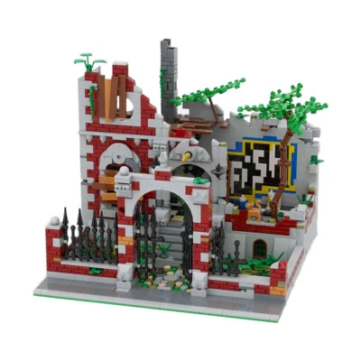Modubrix Mocs Building Blocks  Modular Ruined Villa Sets Bricks Toys Kit 1364Pcs - Image 1 of 4