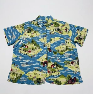 Vtg Crazy Horse Blouse USA Button Up Nantucket Shirt Blue Red Americana 90s Sz 1 - Picture 1 of 17