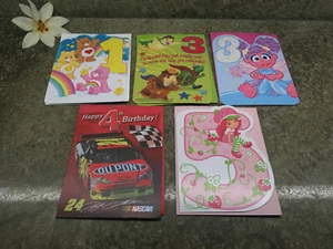 Vtg Set of 5 AG Kids Birthday Cards Care Bears, Strawberry Shortcake, Sesame St - Picture 1 of 10