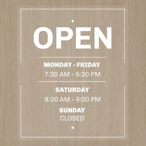 Customised Shop Window Opening Hours Times Personalised Sign Vinyl Decal Sticker - Picture 1 of 1