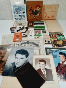 Lotto carta vintage grandi effimeri foto lettere libri francobolli cartoline Hollywood Elvis - Foto 1 di 20