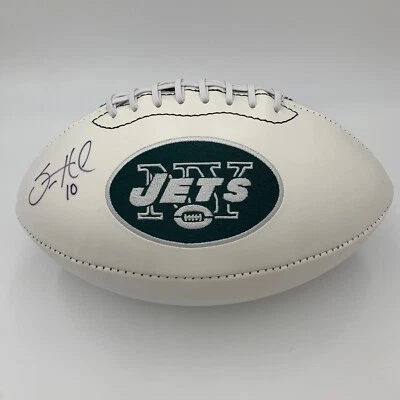 SANTONIO HOLMES Firmado/Autografiado NEW YORK JETS Tamaño Completo Logo Fútbol - PSA Foto 1 de 4