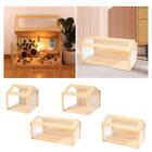 Wooden Hamster Hideout Exercise Toy Tunnel Assembled Peep Shed with Fan Mice Rat