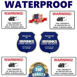 STICKERS FOR HOME SECURITY ALARM SYSTEM CAMERAS IN USE+BRINKS WARNING DECAL LOT - Picture 1 of 4