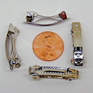 Small 1" Hair BARRETTES Hair Clip 30mm Nickel Free Metal for Children Dolls Dog - Picture 1 of 10