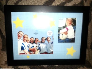 Hallmark Negro Madera Foto Marco 5 x 7 & 3 1/2 x 5 Reversible Marfil Mate SPORTS - Picture 1 of 7