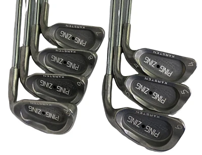 Ping Zing Karsten Black Dot 4-PW Iron Set Steel Shafts KT-M Stiff Flex Tip RH - Image 1 of 4
