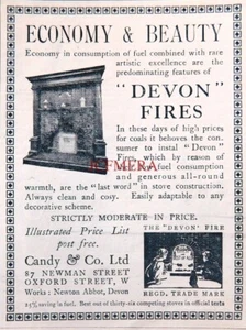 'The DEVON' Domestic Open Fireplace WW1 Advert #6 - Original Antique 1915 Print - Picture 1 of 1