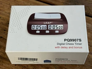 LEAP Digital CHESS TIMER with DELAY and BONUS Plastic BATTERY-Operated BLUE New - Picture 1 of 9