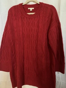 Cato Womens 14 16 Red Long Sleeve Knit Sweater - Picture 1 of 6