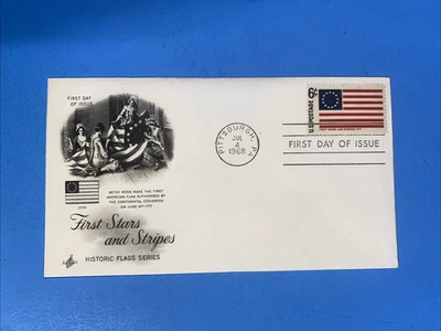 1968 FIRST DAY COVER - 6c -FIRST STARS AND STRIPES    HISTORIC FLAG SERIES - Image 1 of 2
