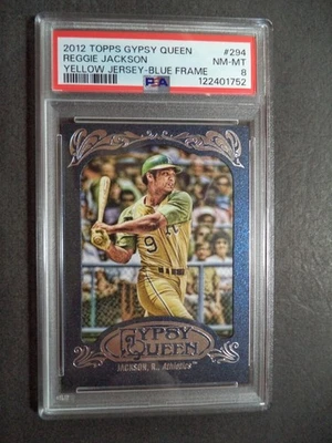 2012 Topps Gypsy Queen #294 Reggie Jackson Framed Blue #596/599 PSA 8 #122401752 - Image 1 of 3
