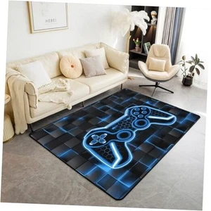 Kids Gamer Area Rug Gaming Living Room Rugs 3'3" x 4'11" (Rectangular) Blue - Picture 1 of 8