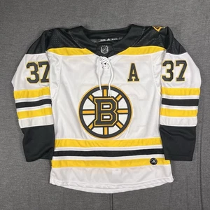 Patrice Bergeron NWOT Boston Bruins Adidas Authentic NHL Hockey Jersey 46 White - Picture 1 of 14
