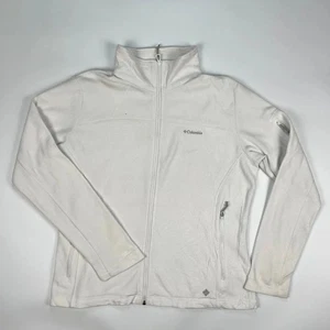 Columbia Full Zip Fleece Jacket Womens XL White Thermal Jacket - Picture 1 of 14