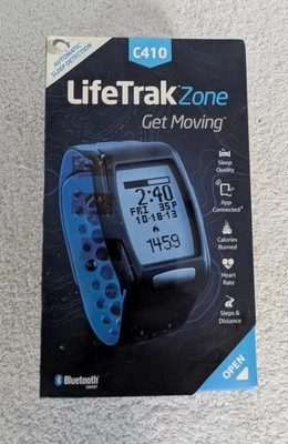 LifeTrak C410 24 小时健身蓝牙心率手表黑色暴雪蓝色全新  — 第 1/4 张图片
