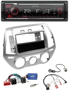 Kenwood Lenkrad Bluetooth USB DAB Autoradio für Hyundai i20 2012-2014 silber man - Bild 1 von 10